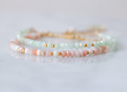 Pink Opal Gold BraceletValentines Day Gift IdeaMothers Day