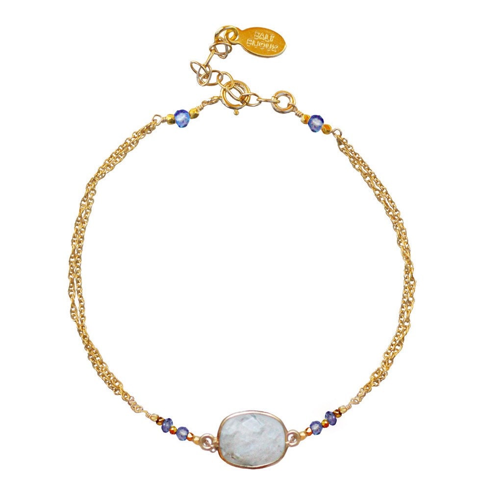 Handmade Lapis Lazuli Gold Layered Bracelet - September Birthstone