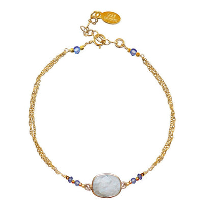 Handmade Lapis Lazuli Gold Layered Bracelet - September Birthstone