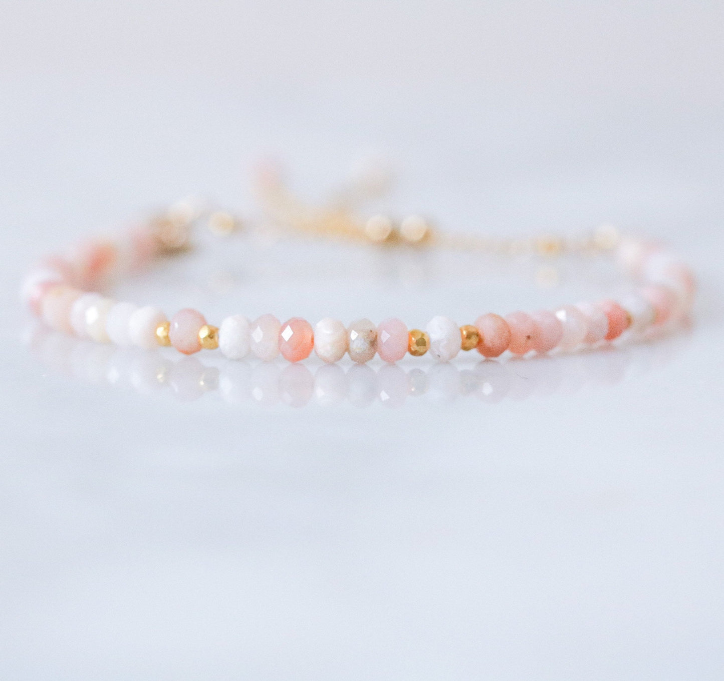 Pink Opal Gold BraceletValentines Day Gift IdeaMothers Day