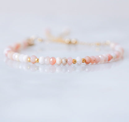 Pink Opal Gold BraceletValentines Day Gift IdeaMothers Day