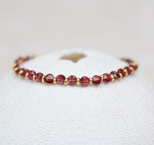 Faceted Garnet Bracelet: Karen Hill Tribe Gold Vermeil, January Birthstone