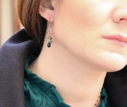 Handmade Rose Gold Filled Tourmaline Teardrop Earrings - October Birthstone