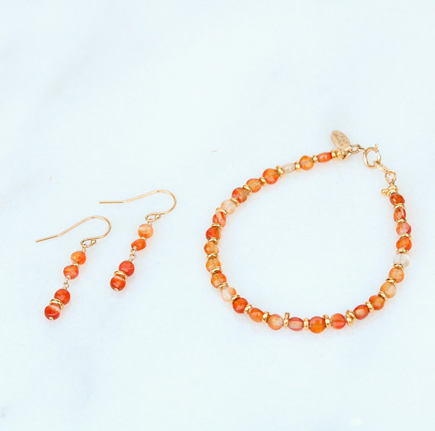 Faceted Carnelian Bracelet: Karen Hill Tribe Gold Vermeil, Gold Fill