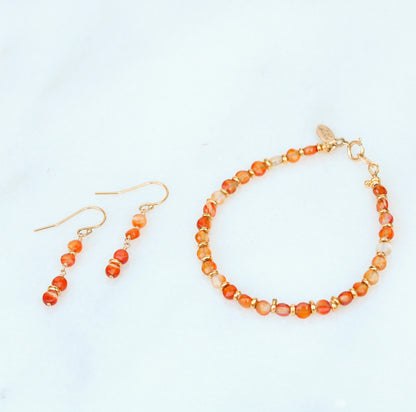 Faceted Carnelian Bracelet: Karen Hill Tribe Gold Vermeil, Gold Fill