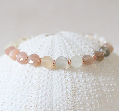 Rose Gold Ombré Moonstone Necklace: Karen Hill Tribe Gemstone