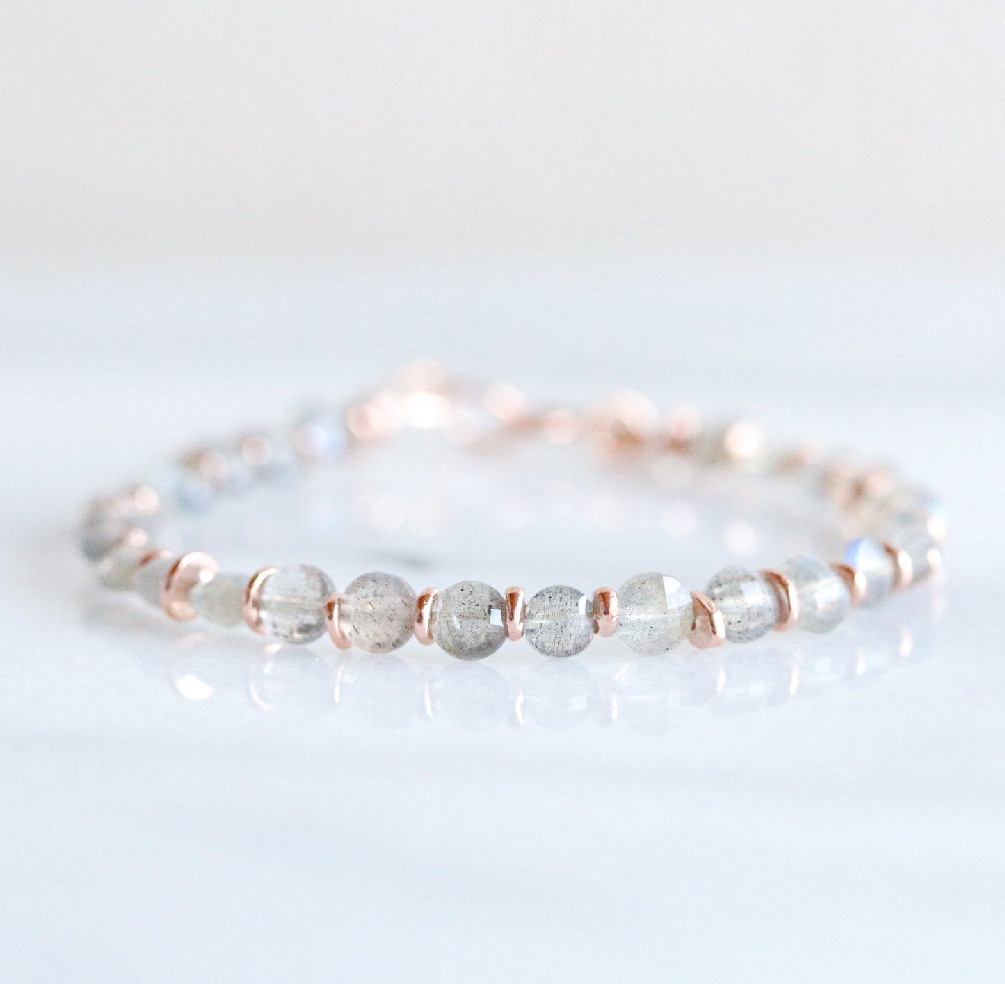 Labradorite Bracelet: Karen Hill Tribe Rose Gold Vermeil, Handmade