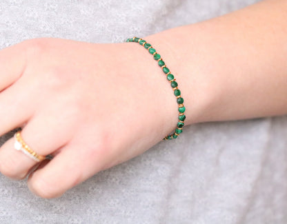 Malachite Bracelet: Karen Hill Tribe Gold Vermeil, Gold Fill