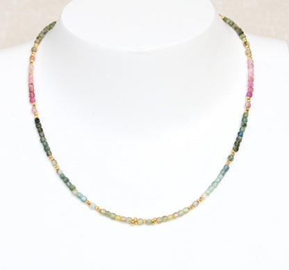 Tourmaline Choker: Karen Hill Tribe Gold Vermeil Mini Cube Necklace