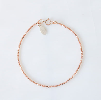 Rose Gold Vermeil Nugget Bead Bracelet: Karen Hill Tribe Stacking Jewelry