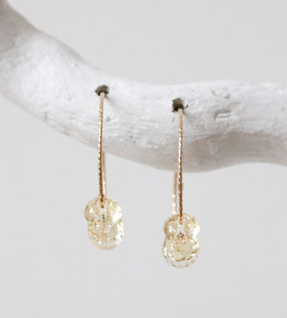 Faceted Citrine Gold Filled Hoops: November Birthstone Earrings