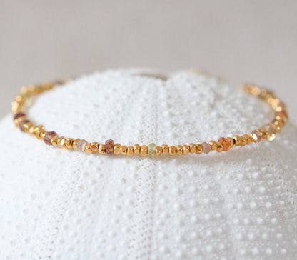 Karen Hill Tribe Gold Vermeil Bracelet: Sapphire Nugget Stacking Bracelet