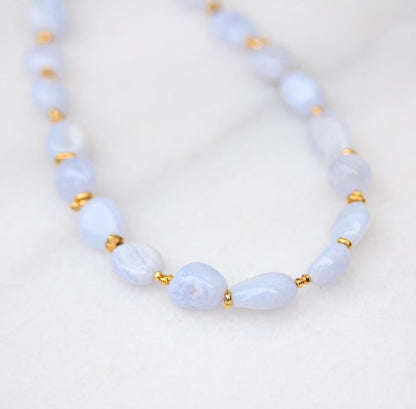 Lace Agate Phone Charm: Gold Vermeil Beaded Wrist Strap, Handmade in France