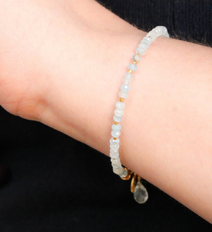 Aquamarine Bracelet: Karen Hill Tribe Gold Vermeil Nugget Beads
