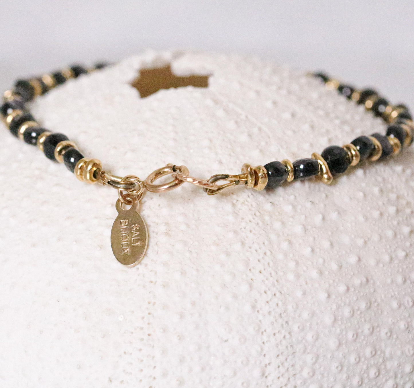 Black Spinel Bracelet: Karen Hill Tribe Gold Vermeil, Gold Fill