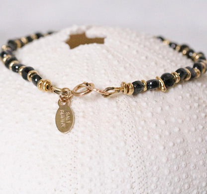 Black Spinel Bracelet: Karen Hill Tribe Gold Vermeil, Gold Fill