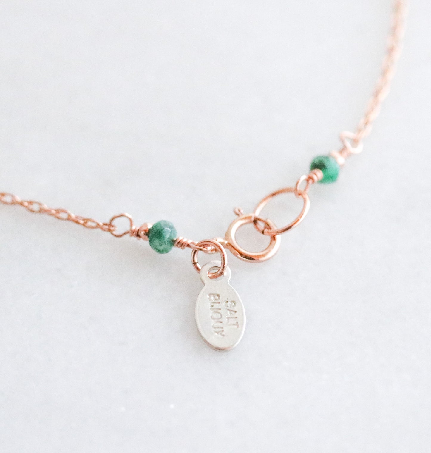 Handmade Rose Gold Malachite Mini Coin Choker Necklace