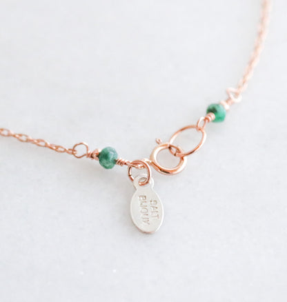 Handmade Rose Gold Malachite Mini Coin Choker Necklace