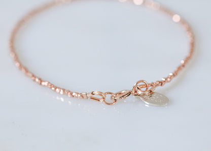 Rose Gold Vermeil Nugget Bead Bracelet: Karen Hill Tribe Stacking Jewelry