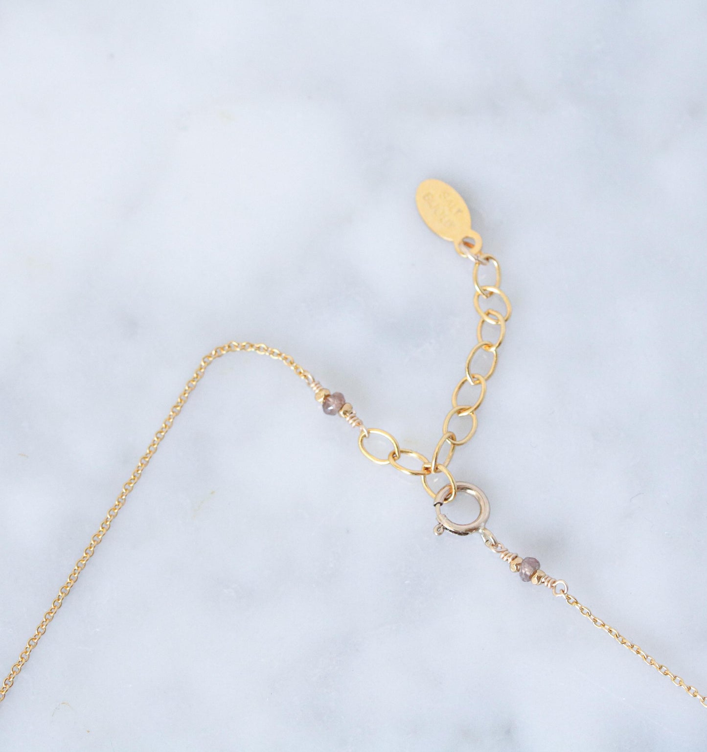 Faceted Smoky Quartz 14ct Gold Fill Necklace with Extender