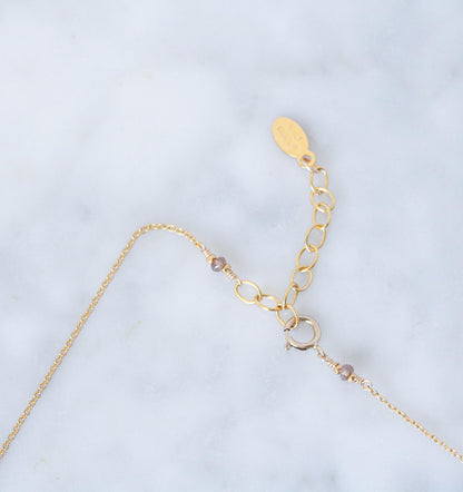 Faceted Smoky Quartz 14ct Gold Fill Necklace with Extender