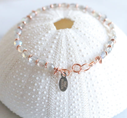 Labradorite Bracelet: Karen Hill Tribe Rose Gold Vermeil, Handmade
