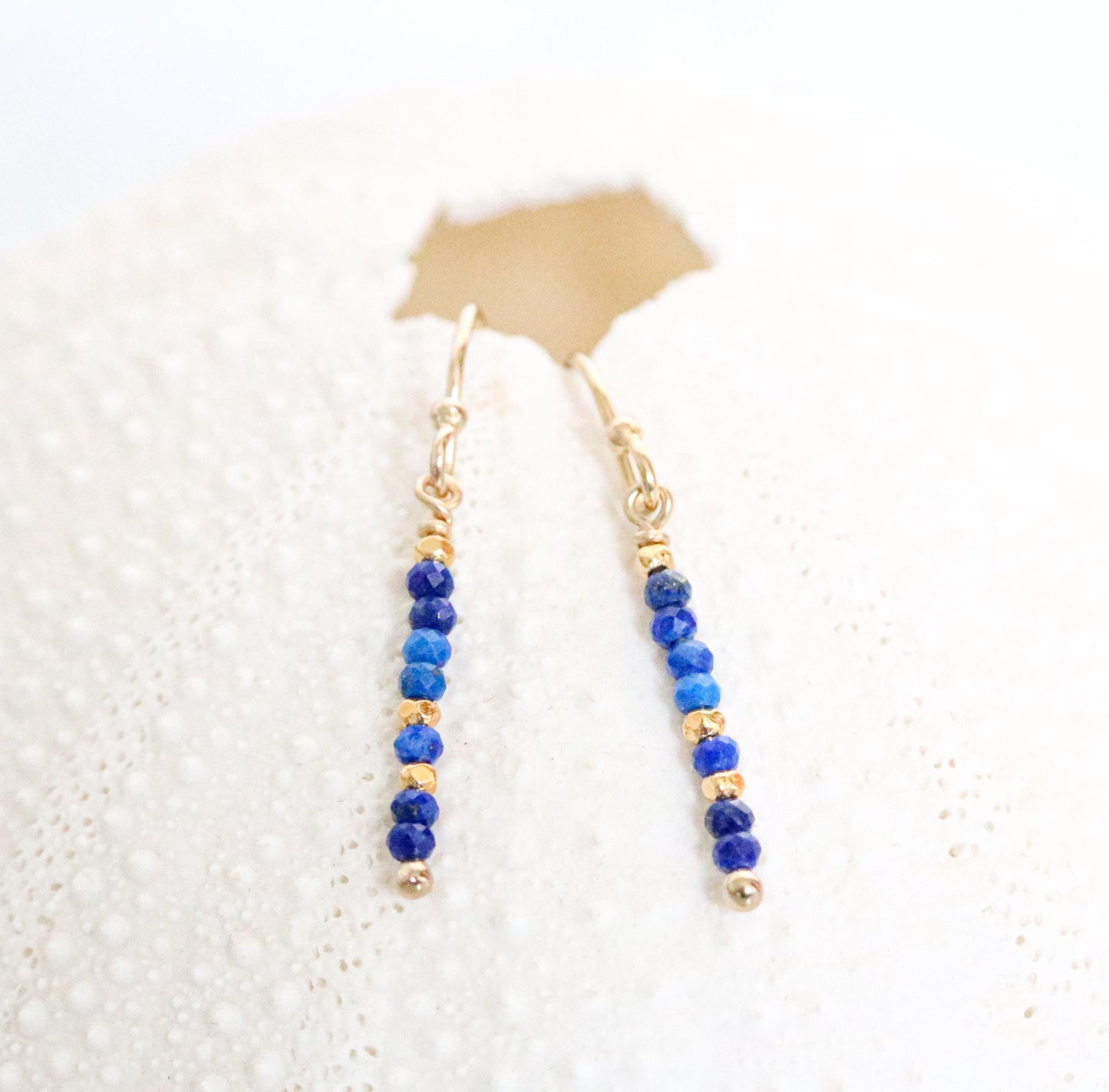 Lapis Lazuli Drop Earrings: Gold Vermeil Karen Hill Tribe Beads