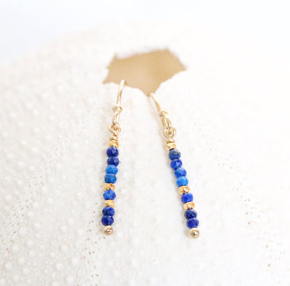 Lapis Lazuli Drop Earrings: Gold Vermeil Karen Hill Tribe Beads