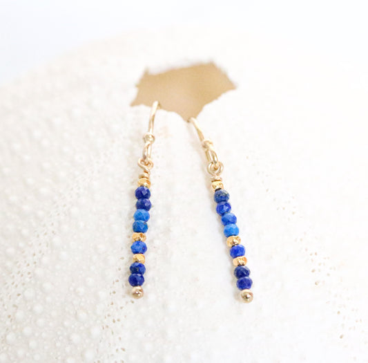 Lapis Lazuli Drop Earrings: Gold Vermeil Karen Hill Tribe Beads