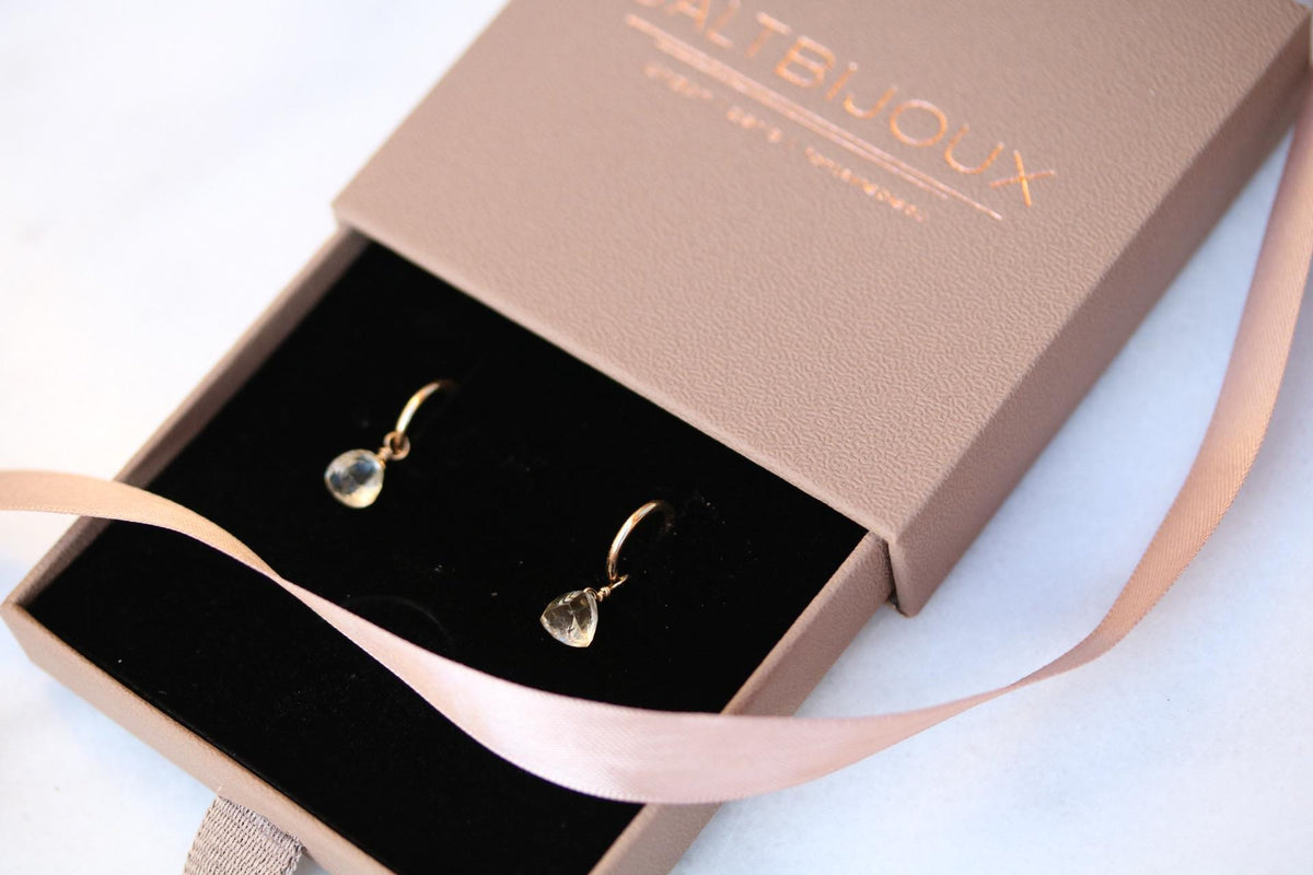 Citrine Huggie Hoop Earrings