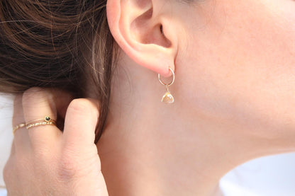 Citrine Huggie Hoop Earrings
