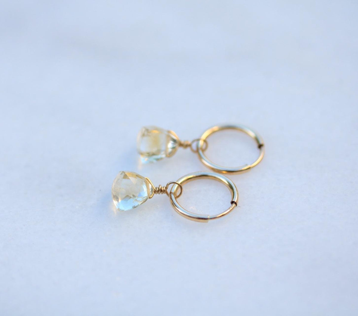 Citrine Huggie Hoop Earrings