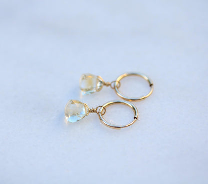 Citrine Huggie Hoop Earrings