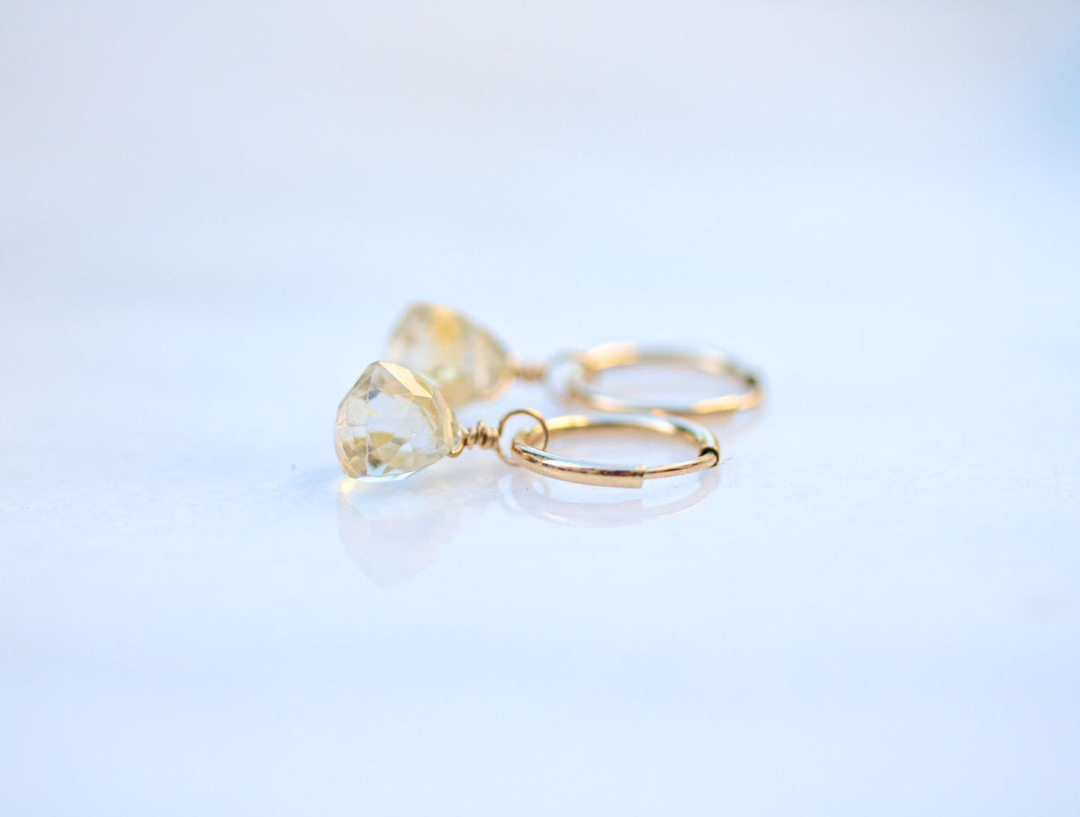Citrine Huggie Hoop Earrings