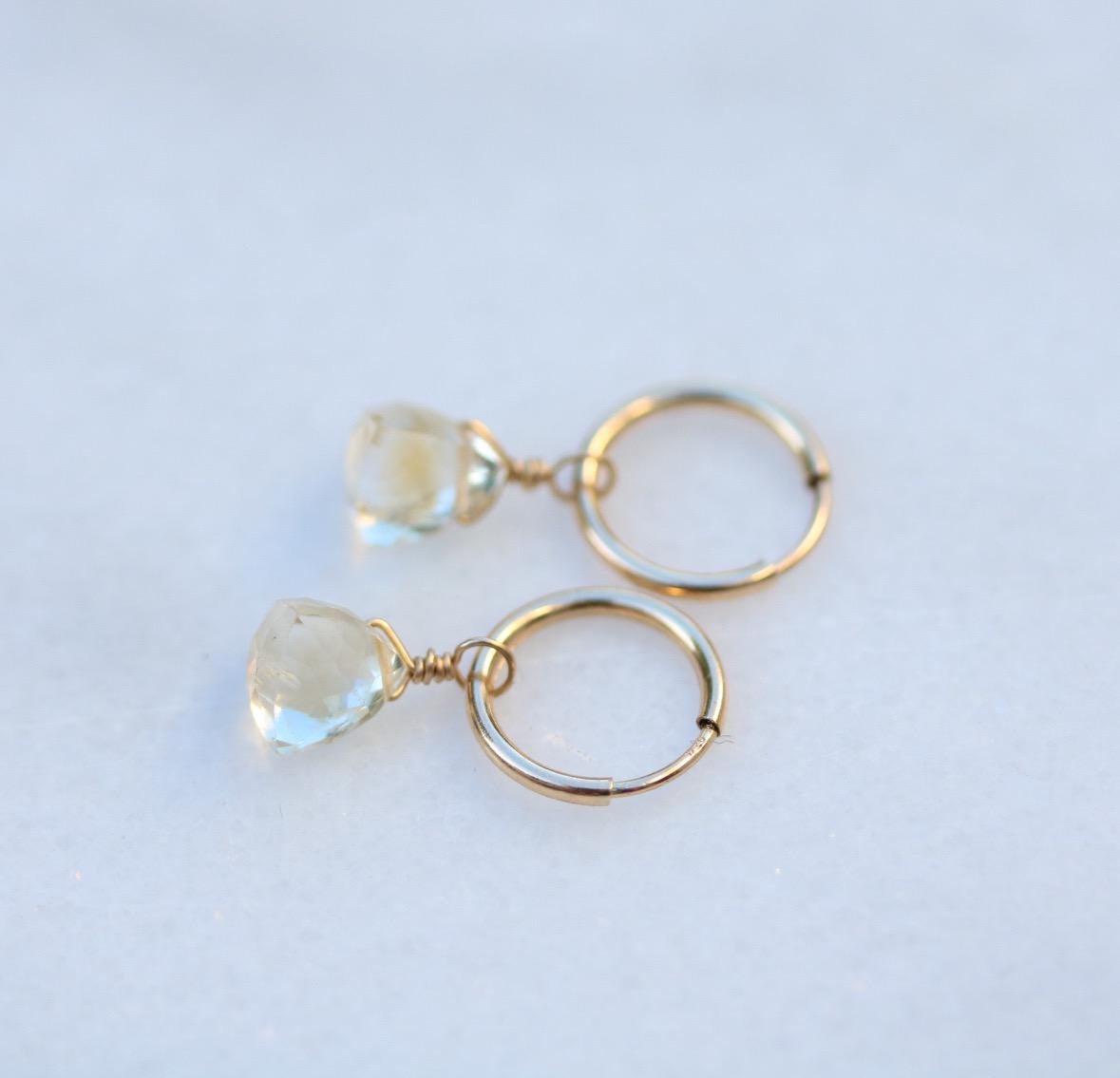 Citrine Huggie Hoop Earrings