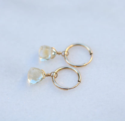 Citrine Huggie Hoop Earrings